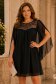 Rochie din voal si paiete neagra scurta cu croi larg- StarShinerS 1 - StarShinerS.ro