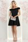 Rochie neagra cu sclipici scurta in clos cu volanase - StarShinerS 3 - StarShinerS.ro