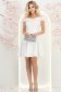 Rochie ivoire cu sclipici scurta in clos cu volanase - StarShinerS 4 - StarShinerS.ro