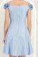 Rochie albastru-deschis cu sclipici scurta in clos cu volanase - StarShinerS 7 - StarShinerS.ro