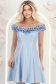 Rochie albastru-deschis cu sclipici scurta in clos cu volanase - StarShinerS 2 - StarShinerS.ro