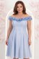 Rochie albastru-deschis cu sclipici scurta in clos cu volanase - StarShinerS 1 - StarShinerS.ro