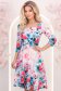 Rochie albastru-deschis până la genunchi in clos cu imprimeu floral - StarShinerS 1 - StarShinerS.ro