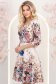 Rochie până la genunchi roz pudra in clos cu imprimeu floral - StarShinerS 2 - StarShinerS.ro
