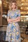 Rochie albastra midi in clos cu imprimeu floral si curea- StarShinerS 1 - StarShinerS.ro