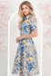 Rochie albastra midi in clos cu imprimeu floral si curea- StarShinerS 2 - StarShinerS.ro