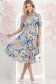Rochie albastra midi in clos cu imprimeu floral si curea- StarShinerS 3 - StarShinerS.ro
