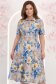 Rochie albastra midi in clos cu imprimeu floral si curea- StarShinerS 1 - StarShinerS.ro