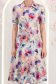 Rochie roz pudra midi in clos cu imprimeu floral si curea- StarShinerS 5 - StarShinerS.ro