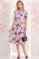 Rochie roz pudra midi in clos cu imprimeu floral si curea- StarShinerS 3 - StarShinerS.ro