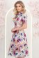 Rochie roz pudra midi in clos cu imprimeu floral si curea- StarShinerS 2 - StarShinerS.ro