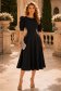 Rochie neagra midi in clos accesorizata cu pietre stras - StarShinerS 1 - StarShinerS.ro