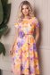 Rochie multicolora midi in clos accesorizata cu cordon si buzunare laterale 1 - StarShinerS.ro