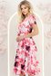 Rochie roz midi in clos accesorizata cu cordon si buzunare laterale 2 - StarShinerS.ro