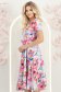 Rochie cu imprimeu midi in clos accesorizata cu cordon si buzunare laterale 2 - StarShinerS.ro