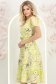 Rochie verde lime midi in clos accesorizata cu cordon si buzunare laterale 2 - StarShinerS.ro