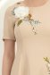 Rochie bej midi in clos cu detalii brodate si flori 3D - StarShinerS 4 - StarShinerS.ro