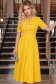 Rochie galbena midi in clos cu fundite,perle si pietre strass - StarShinerS 1 - StarShinerS.ro