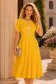 Rochie galbena midi in clos cu fundite,perle si pietre strass - StarShinerS 1 - StarShinerS.ro