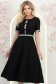 Rochie neagra midi in clos cu perle si cordon detasabil - StarShinerS 2 - StarShinerS.ro