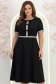 Rochie neagra midi in clos cu perle si cordon detasabil - StarShinerS 1 - StarShinerS.ro