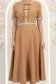 Rochie bej midi in clos cu perle si cordon detasabil - StarShinerS 5 - StarShinerS.ro