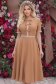 Rochie bej midi in clos cu perle si cordon detasabil - StarShinerS 1 - StarShinerS.ro