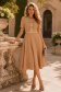 Rochie bej midi in clos cu perle si cordon detasabil - StarShinerS 1 - StarShinerS.ro