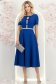 Rochie albastra midi in clos cu perle si cordon detasabil - StarShinerS 3 - StarShinerS.ro