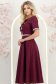 Rochie mov midi in clos cu perle si cordon detasabil - StarShinerS 2 - StarShinerS.ro