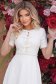 Rochie alba midi in clos cu perle si cordon detasabil - StarShinerS 1 - StarShinerS.ro