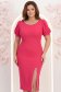 Rochie fuchsia midi tip creion cu aplicatii stralucitoare- StarShinerS 1 - StarShinerS.ro
