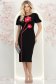 Rochie neagra midi tip creion cu brose florale 3D - StarShinerS 4 - StarShinerS.ro
