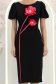 Rochie neagra midi tip creion cu brose florale 3D - StarShinerS 6 - StarShinerS.ro