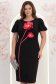 Rochie neagra midi tip creion cu brose florale 3D - StarShinerS 1 - StarShinerS.ro