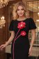 Rochie neagra midi tip creion cu brose florale 3D - StarShinerS 1 - StarShinerS.ro