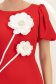 Rochie rosie midi tip creion cu brose florale 3D - StarShinerS 4 - StarShinerS.ro