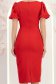 Rochie rosie midi tip creion cu brose florale 3D - StarShinerS 6 - StarShinerS.ro