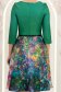 Rochie verde până la genunchi in clos cu imprimeu si curea - StarShinerS 6 - StarShinerS.ro