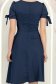 Rochie din satin bleumarin până la genunchi in clos cu fundite- StarShinerS 7 - StarShinerS.ro