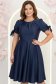 Rochie din satin bleumarin până la genunchi in clos cu fundite- StarShinerS 1 - StarShinerS.ro