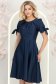 Rochie din satin bleumarin până la genunchi in clos cu fundite- StarShinerS 2 - StarShinerS.ro