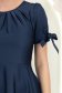Rochie din satin bleumarin până la genunchi in clos cu fundite- StarShinerS 5 - StarShinerS.ro