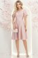Rochie din satin roz pudra până la genunchi in clos cu fundite- StarShinerS 4 - StarShinerS.ro