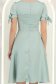 Rochie din satin mint până la genunchi in clos cu fundite- StarShinerS 7 - StarShinerS.ro