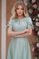 Rochie din satin mint până la genunchi in clos cu fundite- StarShinerS 1 - StarShinerS.ro