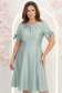 Rochie din satin mint până la genunchi in clos cu fundite- StarShinerS 1 - StarShinerS.ro