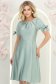 Rochie din satin mint până la genunchi in clos cu fundite- StarShinerS 3 - StarShinerS.ro