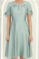 Rochie din satin mint până la genunchi in clos cu fundite- StarShinerS 6 - StarShinerS.ro