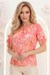 Bluza dama din voal roz cu maneca scurta cu un croi larg - StarShinerS